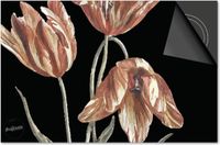 Dietrix Inductie Beschermer - 78x52 cm - Botanical Wilde Tulp op Zwart