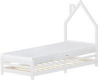 ML-Design Kinderbed huis 90x200 cm wit met matras