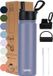 VANN® 3-Wandige RVS Drinkfles 650 ML avec paille pour Adultes – Lavender Grey