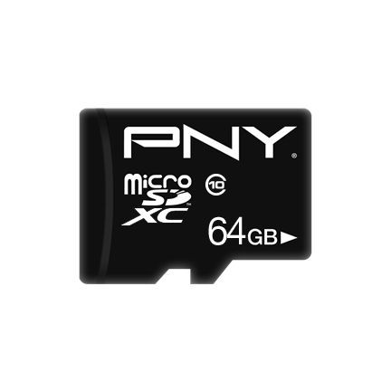 PNY Performance Plus 64GB MicroSDXC Class 10 Memory Card with Adapter
