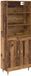 vidaXL Highboard Oud Hout 69,5 x 34 x 180 cm Bewerkt hout