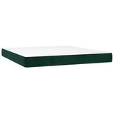 vidaXL Boxspring met matras fluweel donkergroen 200x200 cm