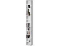 en.casa CD DVD kast vakkenkast met 12 vakken 175x20x20 cm wit