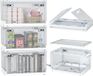 Sans marque Ensemble de 3 boîtes de rangement, pliables, avec couvercle et roulettes, plastique, 1 litre