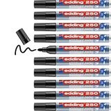 edding 250 whiteboardmarker - noir - 10 whiteboardstiften - ronde punt 1,5-3 mm - boardmarker uitwisbaar - voor whiteboard, flipchart, magneetbord, prikbord, memobord - sketchnotes - navulbaar