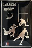 I&S/Les I&S Metalen bord met reliëf, 30 x 20 cm, Rugby Passion