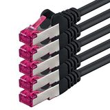 1aTTack.de Cat6a CAT6 5x 10m LAN-netwerkkabel SFTP PIMF 10Gb/s - zwart