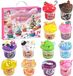 Silme Calendrier de l'Avent pour enfants – Calendrier de l'Avent pour enfants, à faire soi-même, avec slime cristal moelleux, 24 pièces
