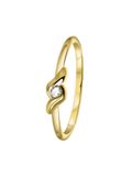 Lucardi Dames Ring met zirkonia - Ring - Cadeau - 14 Karaat Goud - Geelgoud