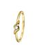 Lucardi Dames Ring met zirkonia - Ring - Cadeau - 14 Karaat Goud - Geelgoud