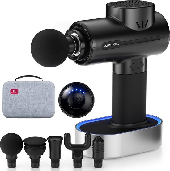 Northwall PRO - Massage Gun - Professioneel - Massage Apparaat - Massage Pistool Inclusief Koffer & Charging Dock - 5 Opzetstukken