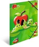 HERMA mappen A3 appelgroen set, 3-delig, hoekmappen van karton met kleutermotief, elastische band, binnenkleppen en binnenprint voor jongens, meisjes en kinderen