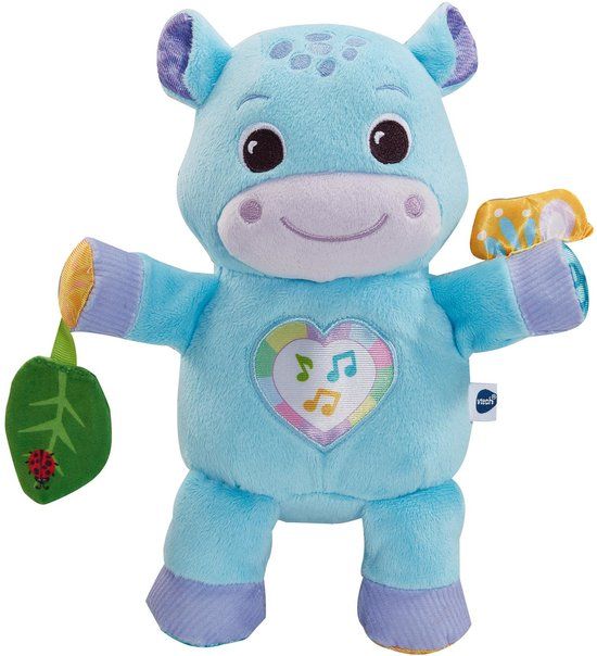 VTech Baby Knuffelnijlpaardje - Interactieve Knuffel - 35+ Melodietjes, Liedjes, Geluiden en Zinnetjes - Vanaf 3 Maanden