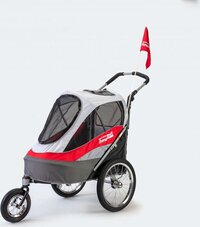InnoPet Sporty Dog Trailer Deluxe - Red/Light Grey - 86x60x112cm - Dog Trailer