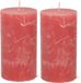 Atmosphera Stompkaars/cilinderkaars - 2x - rood - 7 x 13 cm - rustiek model