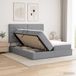 Maison Exclusive Lit De Rangement Led Avec Matelas Gris Clair 180 X 200 Cm Tissu
