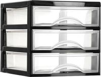 Plasticforte Ladeblokje/bureau organizer 3x lades - Zwart
