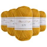 Utopia Crafts JOY DK Breigaren 5 x 50 g - 100% acryl (mosterd geel)