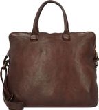 Harold's Leren Business tas Laptoptas met laptopvak Submarine Post-Businessbag Brown Donkerbruin