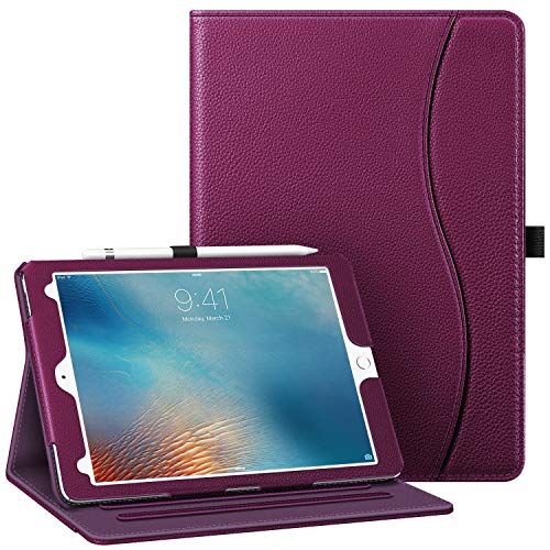 Fintie Case voor iPad Pro 9.7 Inch 2016 Release Tablet- [Hoekbescherming] Multi-Angle Viewing Folio Smart Stand Back Cover met zak, Potlood houder, Auto Wake/Sleep, Paars