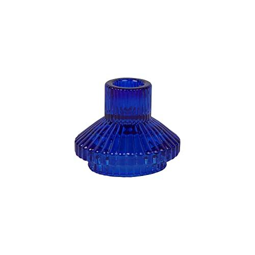 Talking Tables Blauwe glazen kandelaarhouder - Kobaltblauw