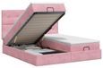 vidaXL Ottoman bed met matras en hoofdeinde, 2 stuks, roze fluweel