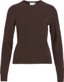 Vila Trui Vikerry O-neck Cable L/s Knit Top 14115306 Coffee Bean Dames Maat - S