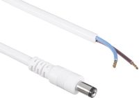 BKL DC plug (m) 5,5 x 2,5mm stroomkabel met open einde - max. 7A / wit - 2 meter