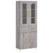 vidaXL Hoge kast, grijs Sonoma, 69,5 x 34 x 180 cm, houtvezel