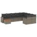 VidaXL 10-delige Loungeset met Kussens Poly Rattan Grijs