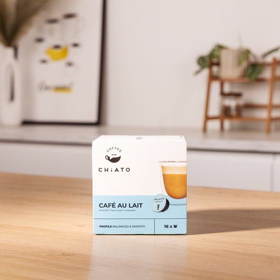 CHiATO Koffiecapsules compatibel met NESCAFÉ® Dolce Gusto® Café au Lait, 16 stuks