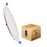 M Ledme - 2 stuks, downlight led 220 mm 20 W, 2000 lumen, extra slank cirkelpaneel, kleur koud licht (6000 k), standaard snit 205 mm, driver inbegrepen, LM5551