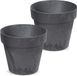 Prosperplast Bloempot/plantenpot - 2x - betonlook - antraciet - kunststof - Dia 17 cm - buiten/binnen