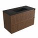 Saniclass Badkamermeubelset - 100x45x62cm - Vygo keramische wastafel zwart - mat walnut pure