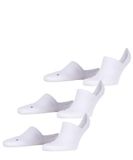 FALKE Cool Kick Bundle 3-Pack onzichtbaar effen materiaal multipack footies unisex wit - maat 39-41