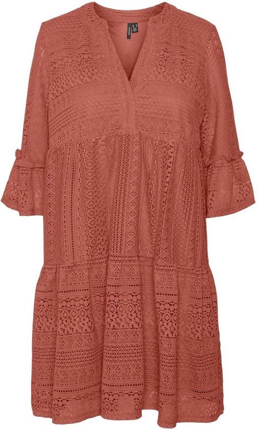 Vero Moda VMHONEY Lace Jurk Dames - Oranje - Maat M