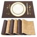 SUEH DESIGN Set van 6 wasbare placemats van PU | Afwasbaar, Lederlook, Hittebestendig, PU Kunstleer, 43cm x 31cm, Donkerbruin en lichtbruin