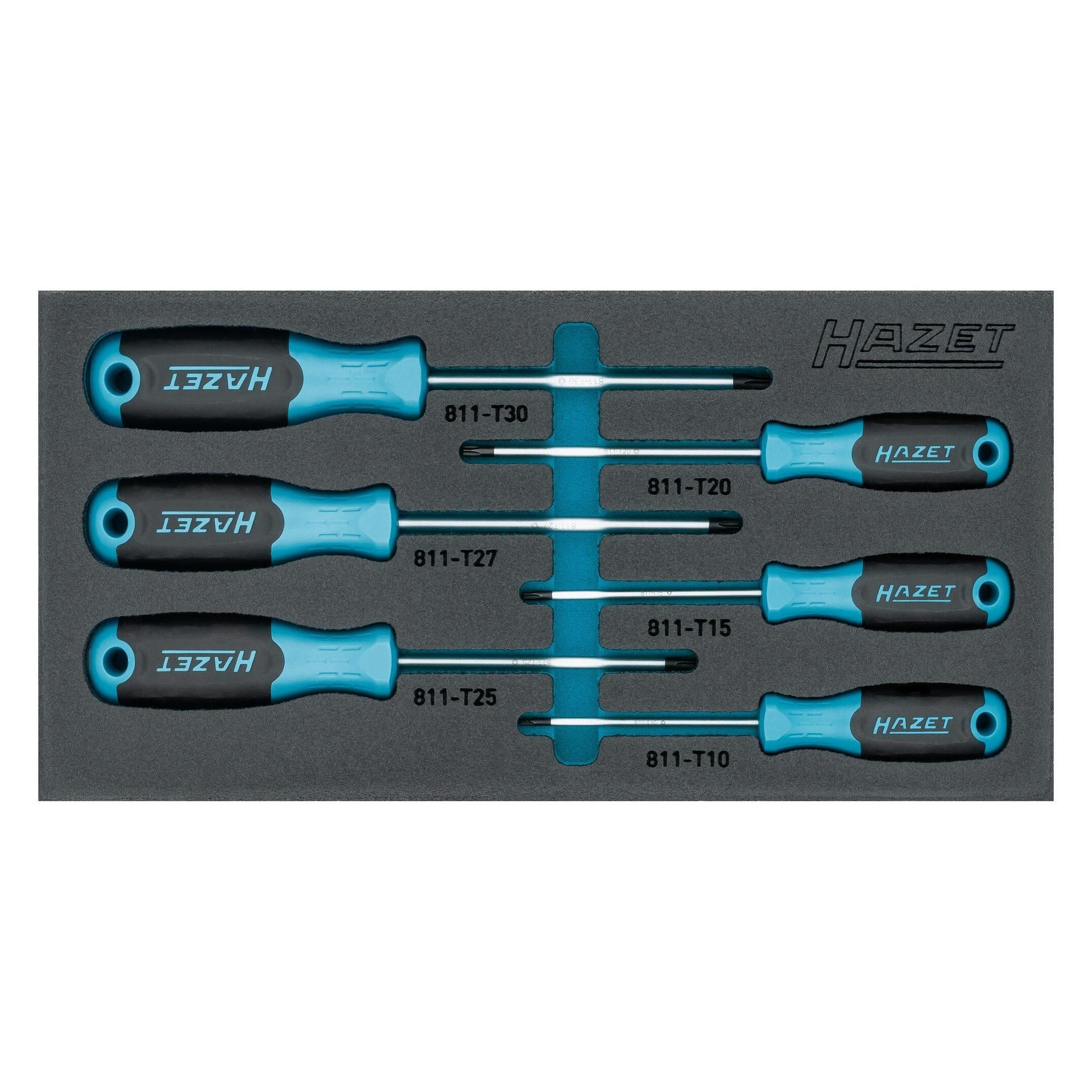HAZET, Schroevendraaierset ∙ TORX 163-266/6N ∙ Binnenkant TORX profiel ∙ 6-delig ∙ T10 ∙ T15 ∙ T20 ∙ T25