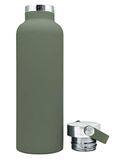 Nerthus FIH 765 thermofles van roestvrij staal 750 ml dubbelwandig met groen handvat bergsport