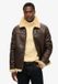 Superdry - Aviator jas van imitatiescheerwol - Heren - Donkerbruin - Maat M