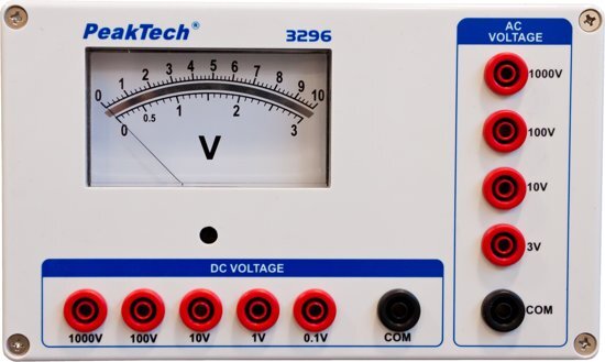 Peaktech 3296 Analoge voltmeter - 0 ... 0,1 / 1/10/100 / 1000V AC / DC