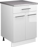 Vicco Onderkast Fame-Line, Wit Hoogglans/Wit, 60 cm
