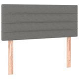 VidaXL Hoofdbord met LED Donkergrijs Polyester/Hout 800x50x780-880 mm