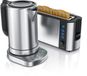 Arendo ontbijtset, 2-delig, zilver. Bestaat uit: waterkoker van 1,7 liter met 4 temperatuurstanden, kalkfilter en warmhoudfunctie, en een lange broodrooster FRUKOST met 1000W