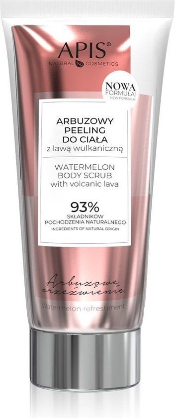 Apis Natural Cosmetics Apis Watermelon Refreshment watermeloen lichaamsscrub met vulkanische lava 200ml
