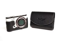 pt, Panda pt, TP echt lederen camera-tas voor Casio EX-ZR3500 ZR3500 zwart