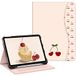 Fintie Hoesje voor iPad 11e generatie 11 inch 2025 (A16), iPad 10e gen 2022 10,9 inch, beschermende standaard met meerdere kijkhoeken met potloodhouder en zak, auto slapen/waken,kersen