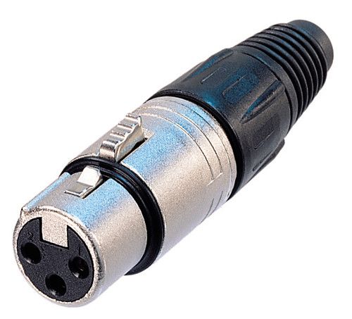 Neutrik NC3FX - XLR connector - female - 3-pins - silver, black
