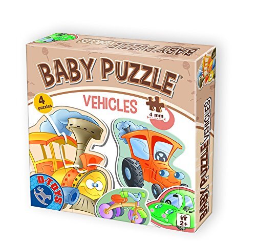 D-Toys Puzzle 5947502871279 D-Toys Baby Puzzel Vehicles, Multicolor