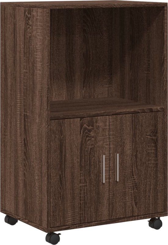 vidaXL Rolkast 55x40x91 cm bewerkt hout bruin eikenkleurig